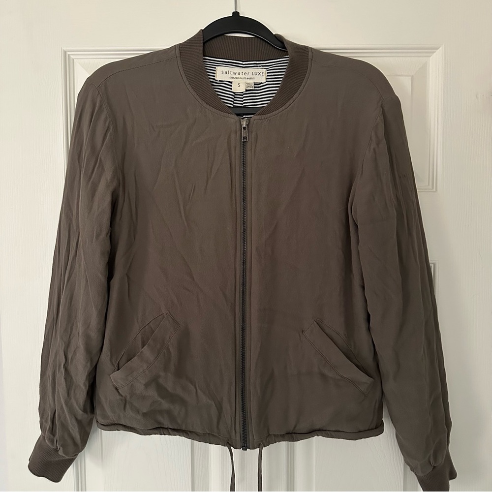 Saltwater Luxe Brown Bomber Jacket